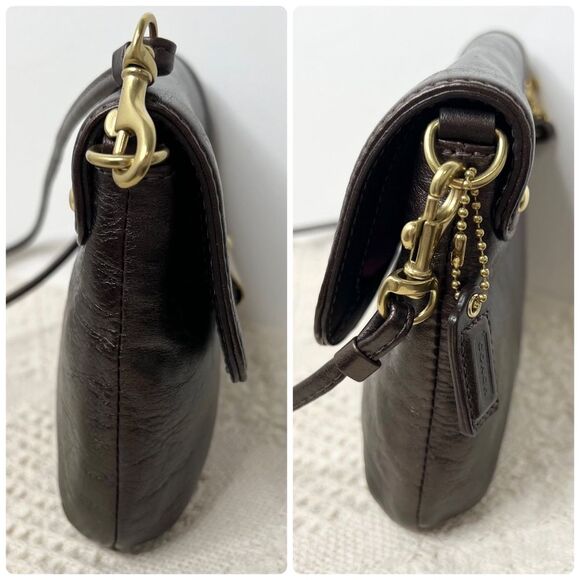 NWOT Coach Kristin Metallic Leather Crossbody Bag 45128 Bronze Brown Brass Gold - Picture 5 of 10